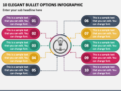 10 Elegant Bullet Options Infographic PPT Slide 1
