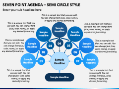 Seven Point Agenda - Semi Circle Style PPT Slide 1