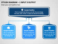 Stylish Diagram - 1 Input 3 Output PPT Slide 1