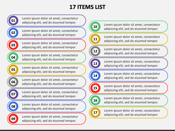 17 Items List for PowerPoint and Google Slides - PPT Slides