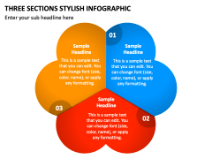 Three Sections Stylish Infographic PPT Slide 2