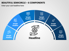 Beautiful Semicircle - 6 Components PPT Slide 1
