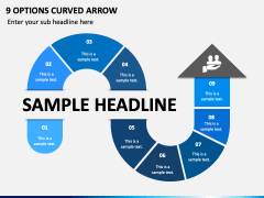 9 Options Curved Arrow PPT Slide 1