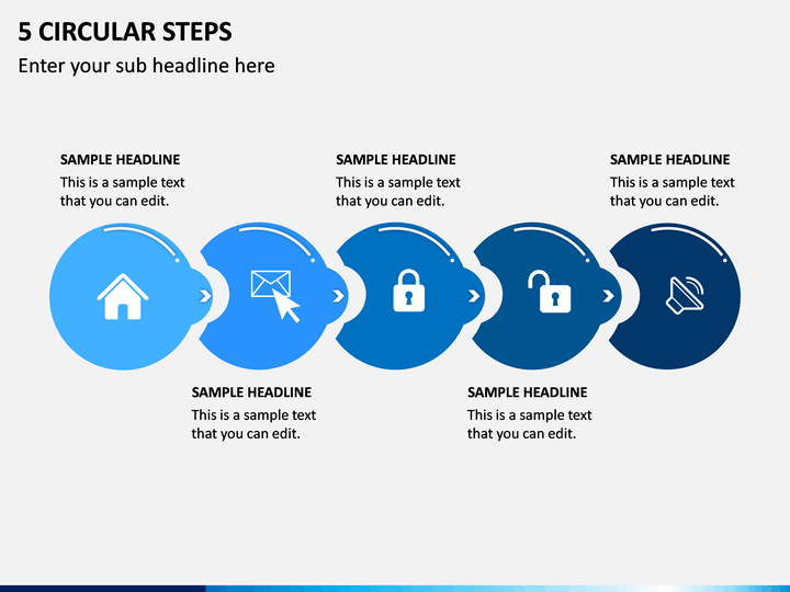5 Circular Steps PPT Slide 1