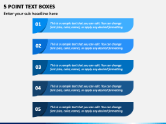 5 Point Text Boxes PPT Slide 1