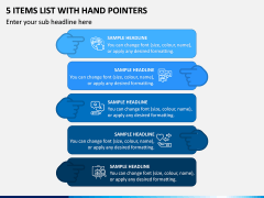 5 Items List With Hand Pointers PPT Slide 1