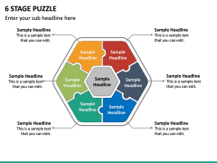 6 Stage Puzzle PPT Slide 2