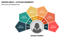 Center Circle - 6 Stylish Segments PPT Slide 1