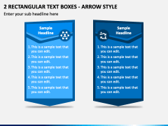 2 Rectangular Text Boxes - Arrow Style PPT Slide 2