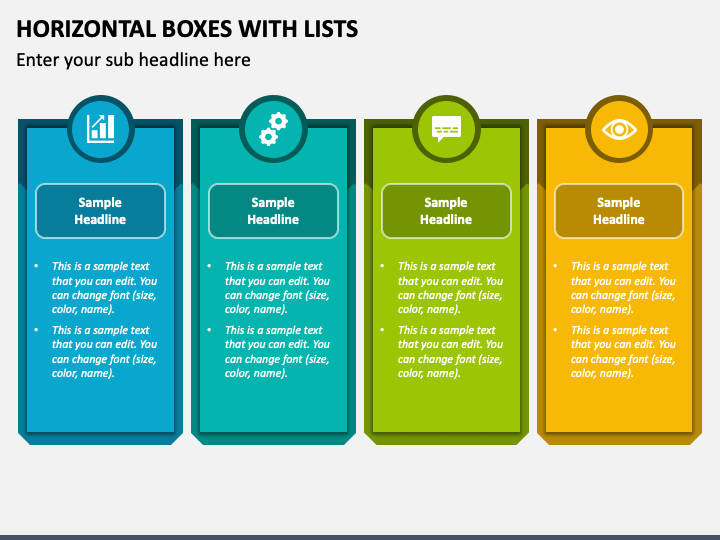 Horizontal Boxes With Lists PPT Slide 1