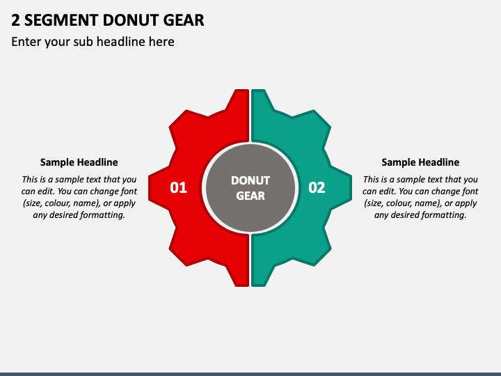 2 Segment Donut Gear PPT Slide 1
