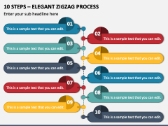 10 Steps - Elegant Zigzag Process PPT Slide 1