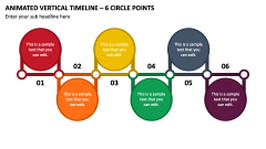 Animated Vertical Timeline - 6 Circle Points PPT Slide 1