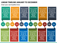 Linear Timeline January To December PPT Slide 6