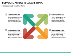 4 Opposite Arrow in Square Shape PPT Slide 2