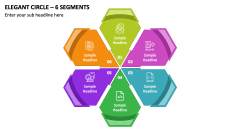 Elegant Circle - 6 Segments PPT Slide 1