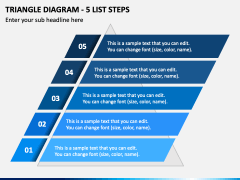 Triangle Diagram - 5 List Steps PPT Slide 2