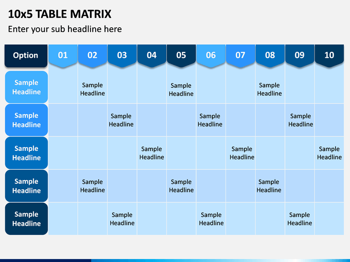 10x5 Table Matrix PPT Slide 1