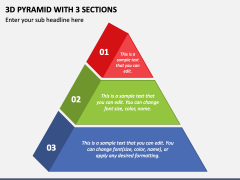 3D Pyramid with 3 Sections PPT Slide 1