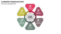 6 Animated Triangular Steps PPT Slide 1