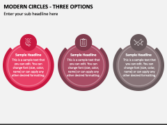 Modern Circles - Three Options PPT Slide 1