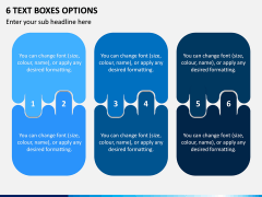6 Text Boxes Options PPT Slide 1