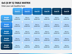 6 by 5 Table Matrix PowerPoint Template - PPT Slides