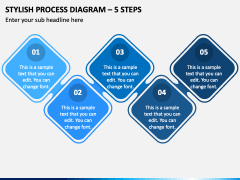 Stylish Process Diagram - 5 Steps PPT Slide 2
