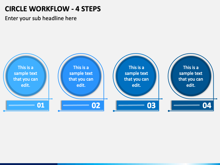 Circle Workflow 4 Steps PPT Slide 1