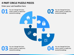 4 Part Circle Puzzle Pieces PPT Slide 1