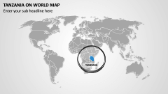 Tanzania on World Map PPT Slide 1