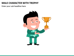 Male Character With Trophy PPT Slide 2