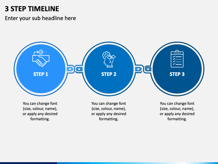 3 Step Timeline PPT Slide 1