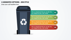 4 Animated Options - Bin Style PPT Slide 1