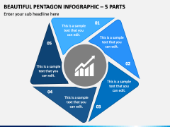 Beautiful Pentagon Infographic - 5 Parts PPT Slide 2