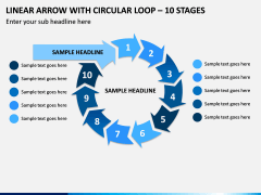 Linear Arrow With Circular Loop - 10 Stages PPT Slide 1