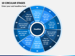 10 Circular Stages PPT Slide 1