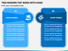 Two Modern Text Boxes with Icons PPT Slide 2