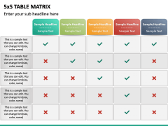 5x5 Table Matrix for PowerPoint and Google Slides - PPT Slides