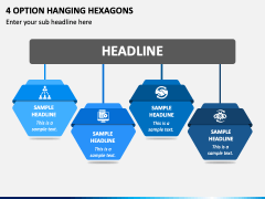 4 Option Hanging Hexagons PPT Slide 2