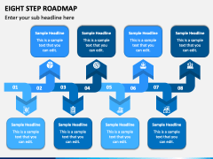 Eight Step Roadmap PowerPoint Template - PPT Slides