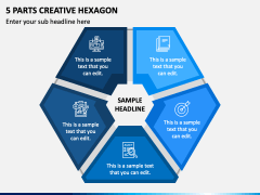 5 Parts Creative Hexagon PPT Slide 2