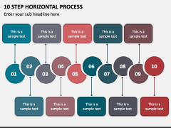 10 Step Horizontal Process PPT Slide 1