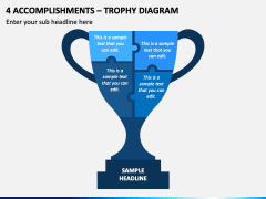 4 Accomplishments - Trophy Diagram PPT Slide 1