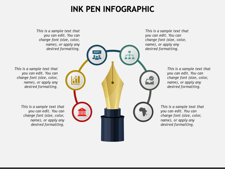 Ink Pen Infographic PPT Slide 1