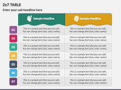 2x7 Table For Powerpoint And Google Slides