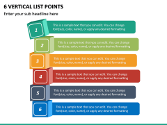6 Vertical List Points PPT Slide 2