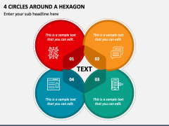 4 Circles around a Hexagon PPT Slide 1