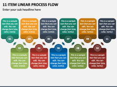 11 Item Linear Process Flow PPT Slide 2