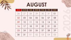 2026 Calendar - Aesthetic Style PPT Slide 9